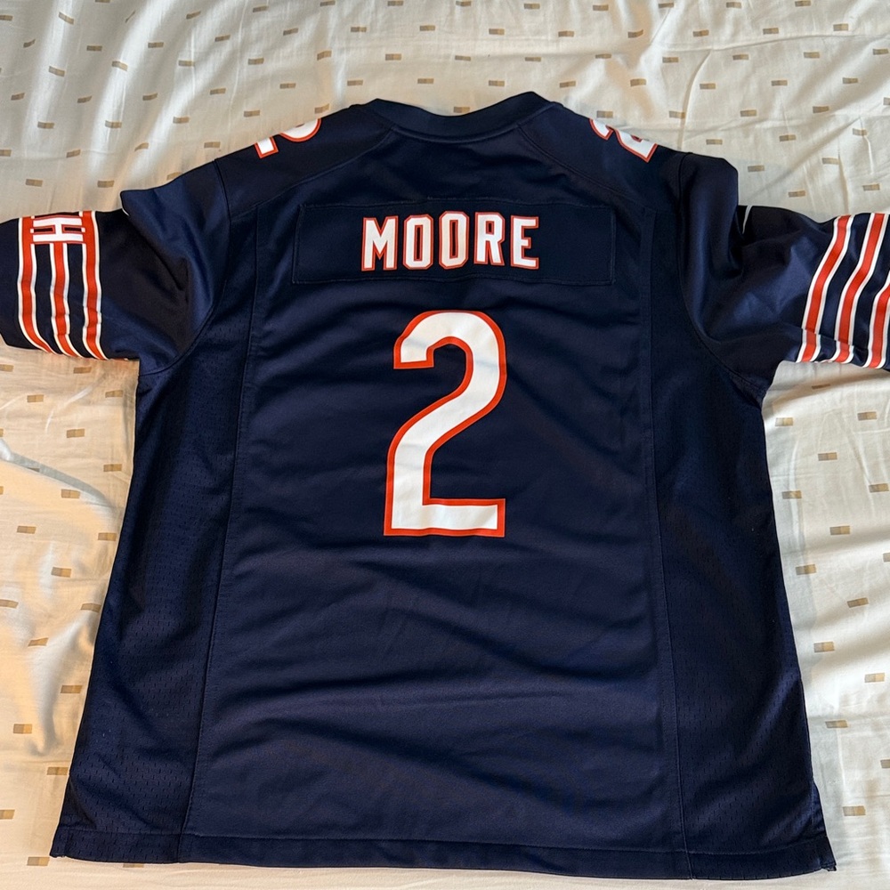 Chicago Bears DJ Moore #2 Navy Football Jersey L